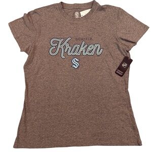 Seattle Kraken NHL Women’s T Shirt XL Heather Gray Textured Logo NWT